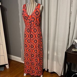 Fresh Produce Orange and Black Maxi Dress